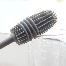 Handy brush for cleaning bottles and containers.