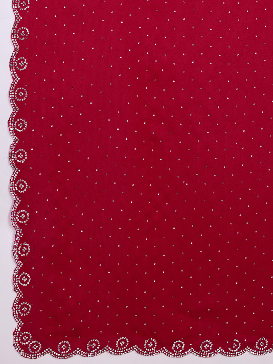 Women's Satin Silk Siroski Zarkan Work Saree with Unstitch Blouse Piece Trendmalls