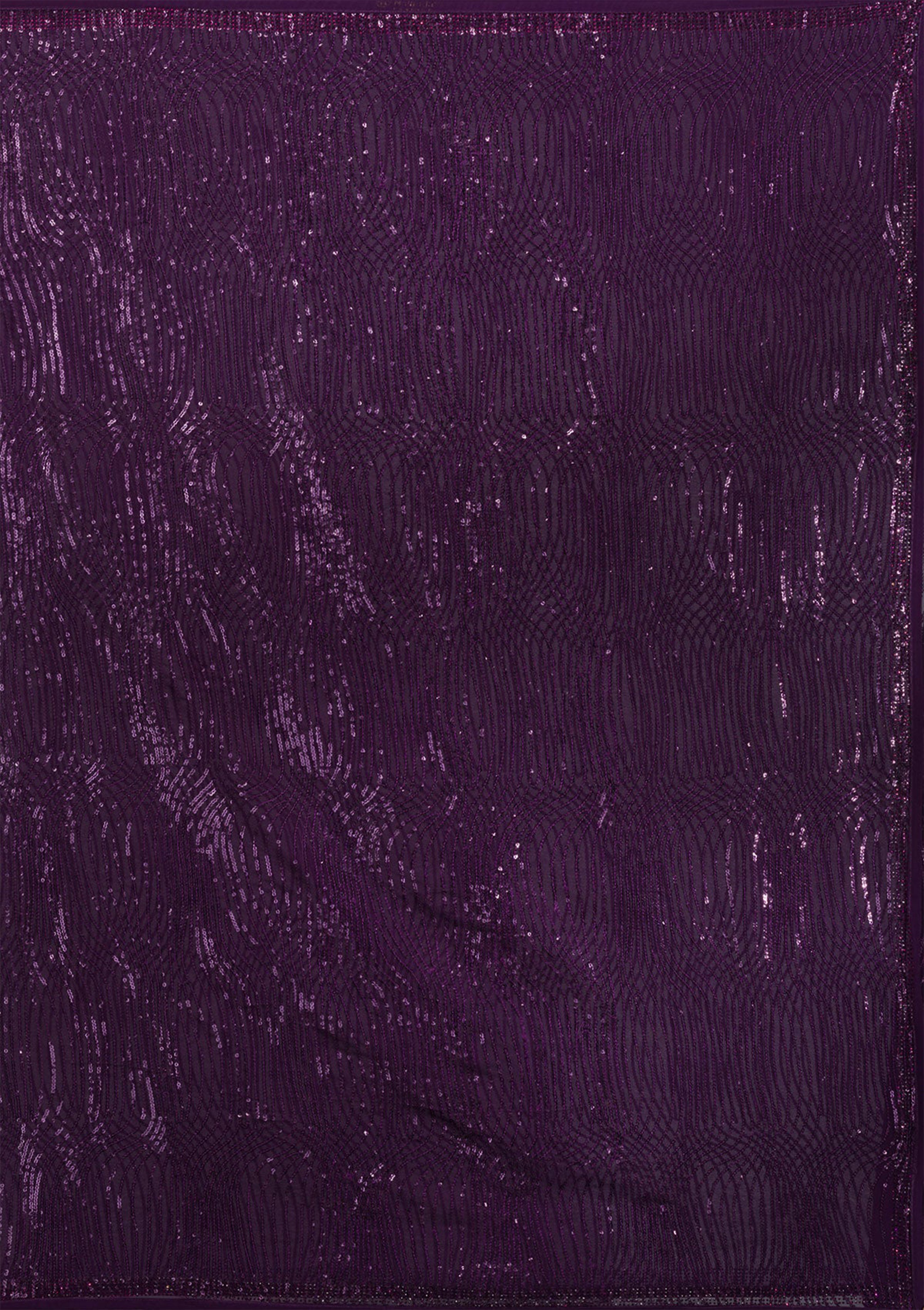 Purple Georgette Sequence Embroidery Work Saree with Unstitch Blouse Piece For Women Trendmalls