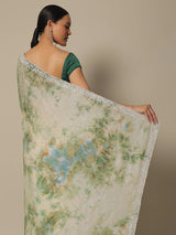 Women's Georgette Digital Printed Embroidery Saree with Unstitched Blouse Piece Trendmalls