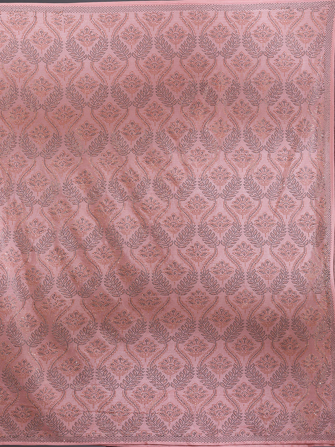 Women's Pink Chanderi Silk Siroski Work with Unstitch Blouse Piece Trendmalls