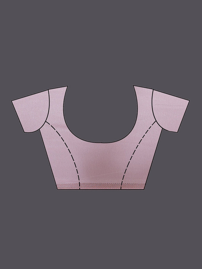 Women's Pink Chanderi Silk Siroski Work with Unstitch Blouse Piece Trendmalls