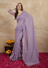 Women's Tussar Silk Sequence Embroidery Work Saree with Unstitch Blouse Piece Trendmalls