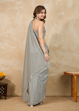 Women's Art Silk Siroski Mirror Work Saree with Unstitch Blouse Piece Trendmalls