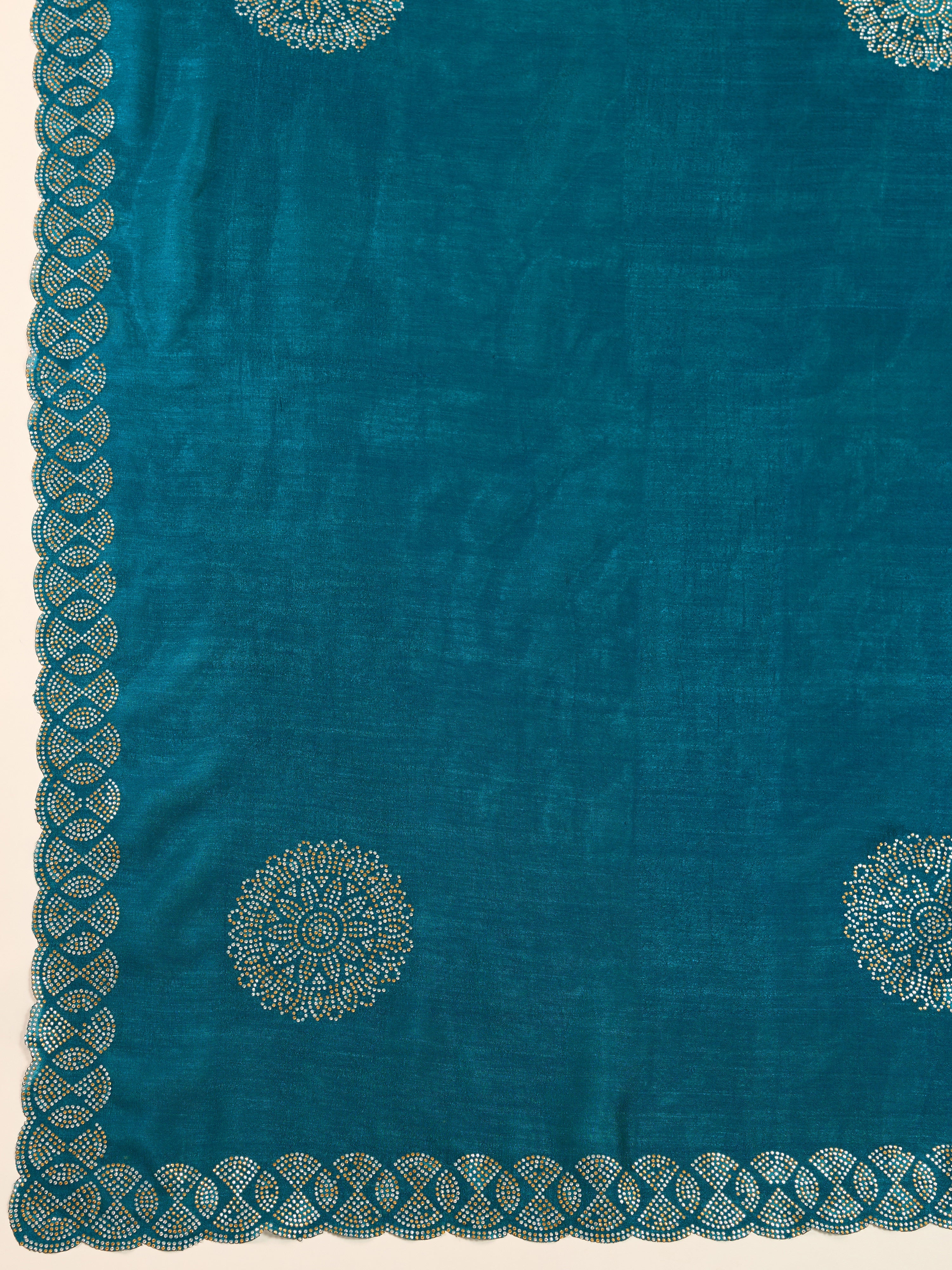 Morpeach Art Silk Siroski Work Saree with Unstitch Blouse Piece For Women's Trendmalls