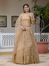 Wedding Wear Special Sequins Lehenga Choli with Dupatta for Women's Trendmalls