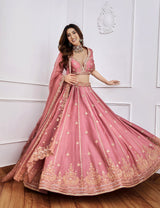Women's Satin Embroidery Lehenga Choli with Dupatta | Bridal Party Stylish Wedding Lehenga Choli for women Trendmalls
