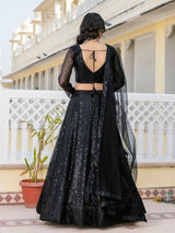 Black Net Sequin Embroidery Lehenga Choli with Dupatta |Bridal Party Stylish Wedding Lehenga Choli for women Trendmalls