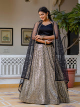 Black Georgette Embroidery Lehenga Choli with Dupatta | Bridal Wedding Lehenga Choli for women Trendmalls