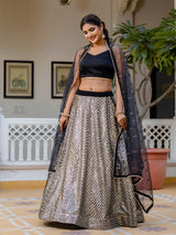 Black Georgette Embroidery Lehenga Choli with Dupatta | Bridal Wedding Lehenga Choli for women Trendmalls