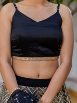 Black Georgette Embroidery Lehenga Choli with Dupatta | Bridal Wedding Lehenga Choli for women Trendmalls