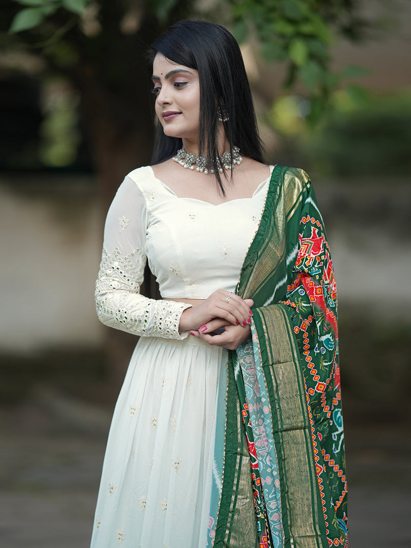 Georgette Embroidery Lehenga Choli with Dupatta I Navratri Stylish Lehenga Choli for women Trendmalls