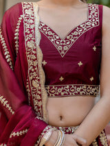 Women's Art Silk Embroidery Sequin work Lehenga Choli with Dupatta-SemiStitch | Stylish Wedding Lehenga Choli for women Trendmalls