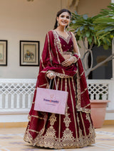 Women's Art Silk Embroidery Sequin work Lehenga Choli with Dupatta-SemiStitch | Stylish Wedding Lehenga Choli for women Trendmalls