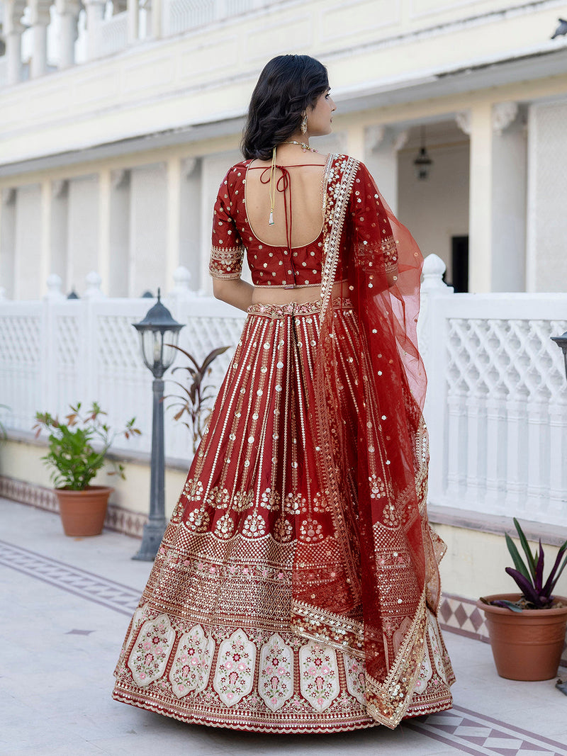 Women's Satin Embroidery Lehenga Choli with Dupatta | Bridal Party Stylish Wedding Lehenga Choli for women Trendmalls