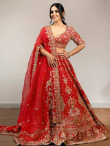 Satin Embroidery Lehenga Choli with Dupatta | Bridal Party Stylish Wedding Lehenga Choli for women Trendmalls