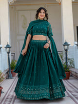 Women's Georgette Embroidery Lehenga Choli with Dupatta | Bridal Wedding Lehenga Choli for women Trendmalls