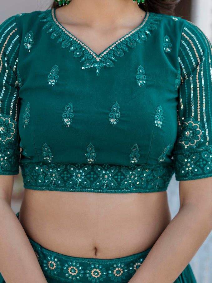 Women's Georgette Embroidery Lehenga Choli with Dupatta | Bridal Wedding Lehenga Choli for women Trendmalls