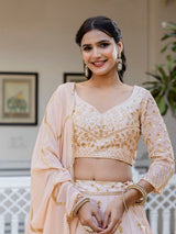 Satin Embroidery Lehenga Choli with Dupatta | Bridal Party Stylish Wedding Lehenga Choli for women Trendmalls