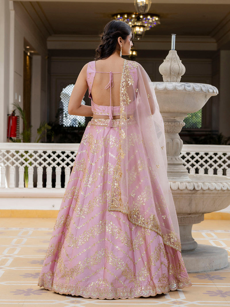 Satin Embroidery Lehenga Choli with Dupatta | Bridal Party Stylish Wedding Lehenga Choli for women Trendmalls