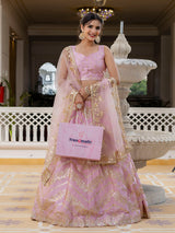 Satin Embroidery Lehenga Choli with Dupatta | Bridal Party Stylish Wedding Lehenga Choli for women Trendmalls