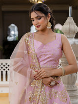 Satin Embroidery Lehenga Choli with Dupatta | Bridal Party Stylish Wedding Lehenga Choli for women Trendmalls