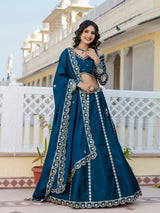 Art Silk Embroidery Work Lehenga Choli with Dupatta | Bridal Haldi Lehenga Choli for women Trendmalls