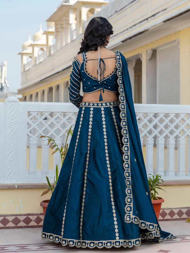 Art Silk Embroidery Work Lehenga Choli with Dupatta | Bridal Haldi Lehenga Choli for women Trendmalls