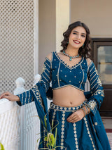 Art Silk Embroidery Work Lehenga Choli with Dupatta | Bridal Haldi Lehenga Choli for women Trendmalls