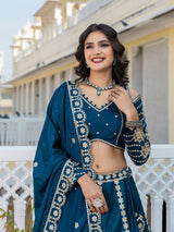 Art Silk Embroidery Work Lehenga Choli with Dupatta | Bridal Haldi Lehenga Choli for women Trendmalls