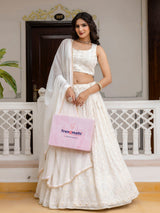 Women's Georgette Embroidery Lehenga Choli with Dupatta I Navratri Stylish Lehenga Choli for women Trendmalls