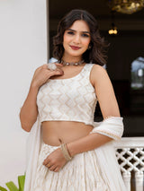 Women's Georgette Embroidery Lehenga Choli with Dupatta I Navratri Stylish Lehenga Choli for women Trendmalls