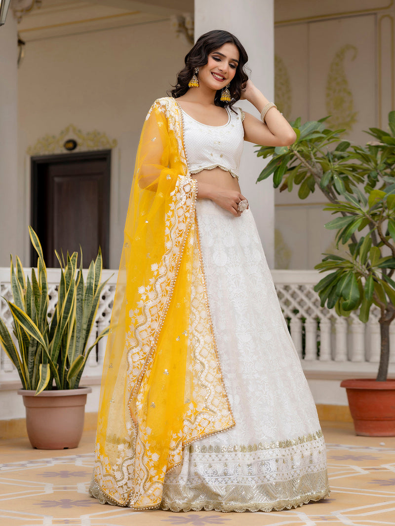 Women's Georgette Embroidery Lehenga Choli with Dupatta | Bridal Wedding Lehenga Choli for women Trendmalls