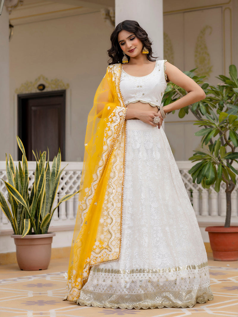 Women's Georgette Embroidery Lehenga Choli with Dupatta | Bridal Wedding Lehenga Choli for women Trendmalls