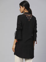 Cotton Embroidery Work Kurti 3/4 Sleeve Straight Kurta for Women Trendmalls