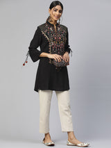 Cotton Embroidery Work Kurti 3/4 Sleeve Straight Kurta for Women Trendmalls
