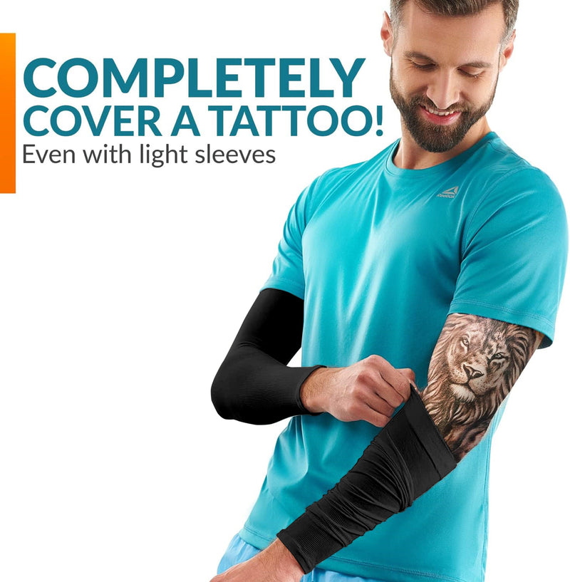 TRENDMALLS Arm Sleeves, Cooling UV Sun Protection Sports Compression for Men/Women/Kids (Black) Trendmalls