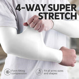 TRENDMALLS Arm Sleeves, Cooling UV Sun Protection Sports Compression for Men/Women/Kids (White) Trendmalls
