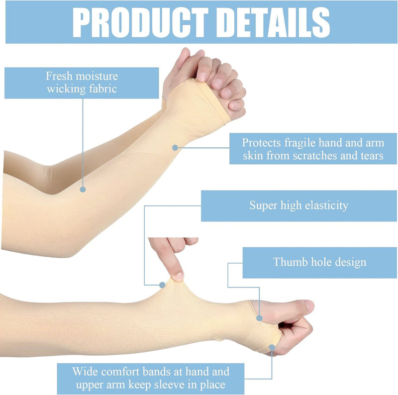 TRENDMALLS Arm Sleeves, Cooling UV Sun Protection Sports Compression for Men/Women/Kids (Beige) Trendmalls