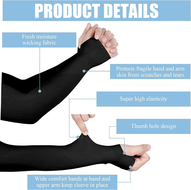 TRENDMALLS Arm Sleeves, Cooling UV Sun Protection Sports Compression for Men/Women/Kids (Black) Trendmalls