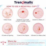 Reusable Menstrual Cup for Women | Small , Medium , Large -Size with Pouch | Ultra Soft, Odour & Rash Free|100% Medical Grade Silicone|No Leakage|Protection for Up to 8-10 Hours Pack of 1 Trendmalls