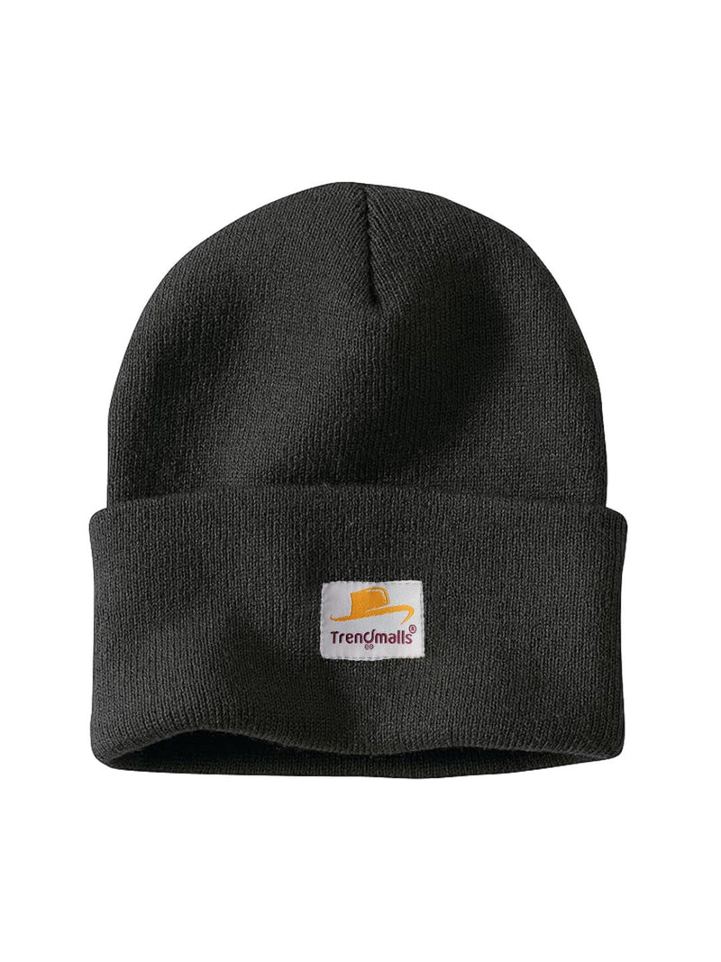 Mens/Women/Kids Cap Unisex Hat Knit Cuffed Beanie Cap for Men Stylish (Black) Trendmallsin