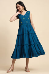 TRENDMALLS Western Dress Casual Loose Flowy Swing Shift Dress for Women Length:Midi Trendmallsin