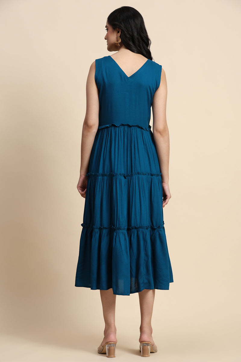 TRENDMALLS Western Dress Casual Loose Flowy Swing Shift Dress for Women Length:Midi Trendmallsin