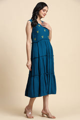 TRENDMALLS Western Dress Casual Loose Flowy Swing Shift Dress for Women Length:Midi Trendmallsin