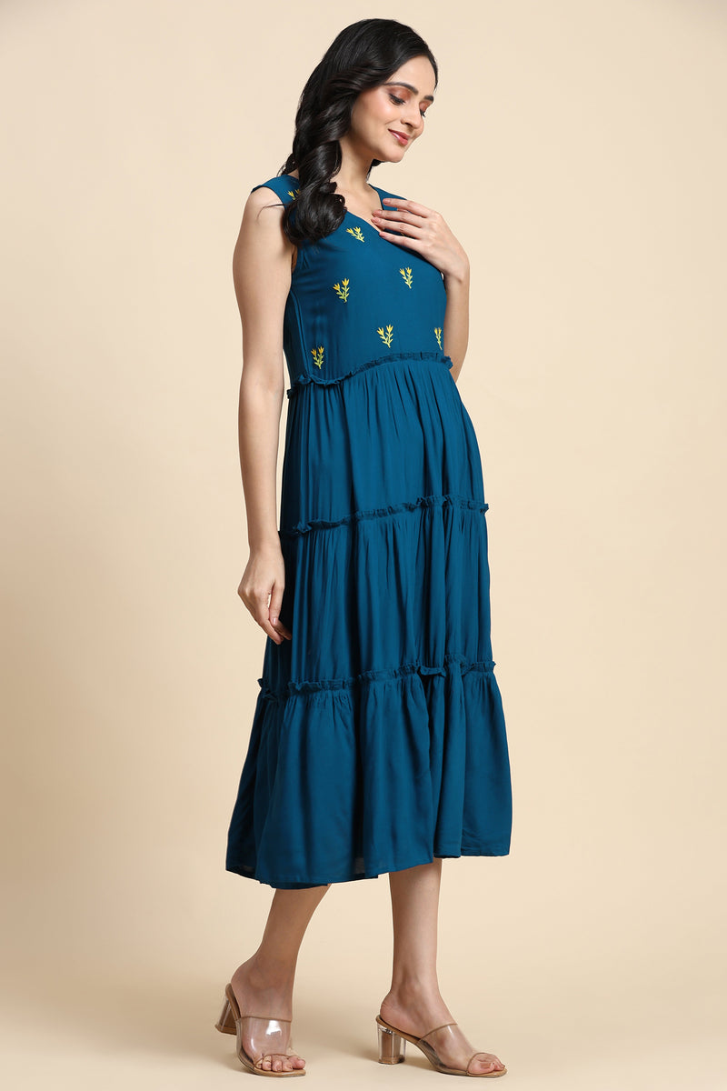 TRENDMALLS Western Dress Casual Loose Flowy Swing Shift Dress for Women Length:Midi Trendmallsin