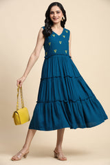 TRENDMALLS Western Dress Casual Loose Flowy Swing Shift Dress for Women Length:Midi Trendmallsin