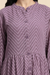 TRENDMALLS Shrug Dress for Women Brasso Midi Western Dress with Collar Neck Puff Sleeve Shrug Trendmalls