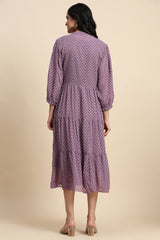 TRENDMALLS Shrug Dress for Women Brasso Midi Western Dress with Collar Neck Puff Sleeve Shrug Trendmalls