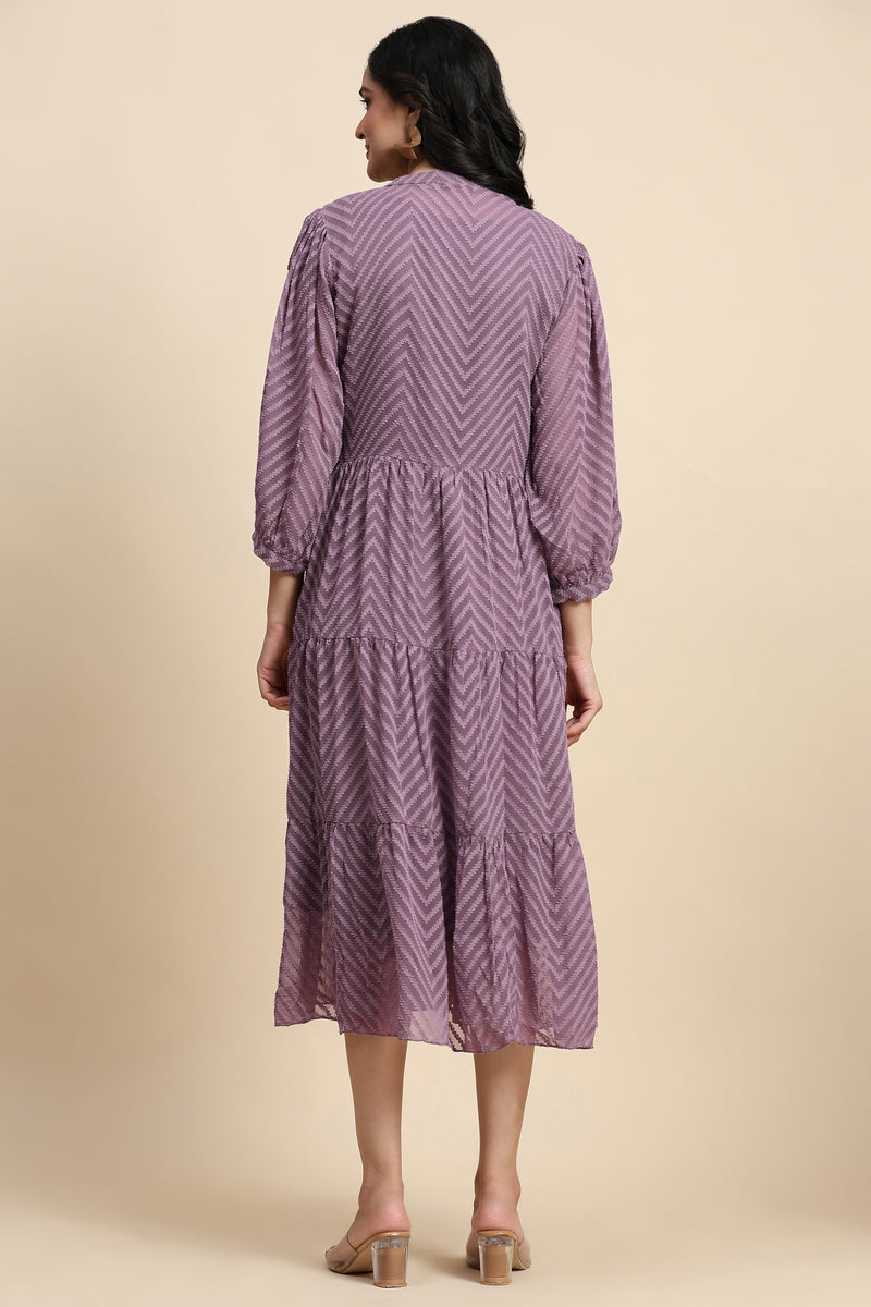 TRENDMALLS Shrug Dress for Women Brasso Midi Western Dress with Collar Neck Puff Sleeve Shrug Trendmalls